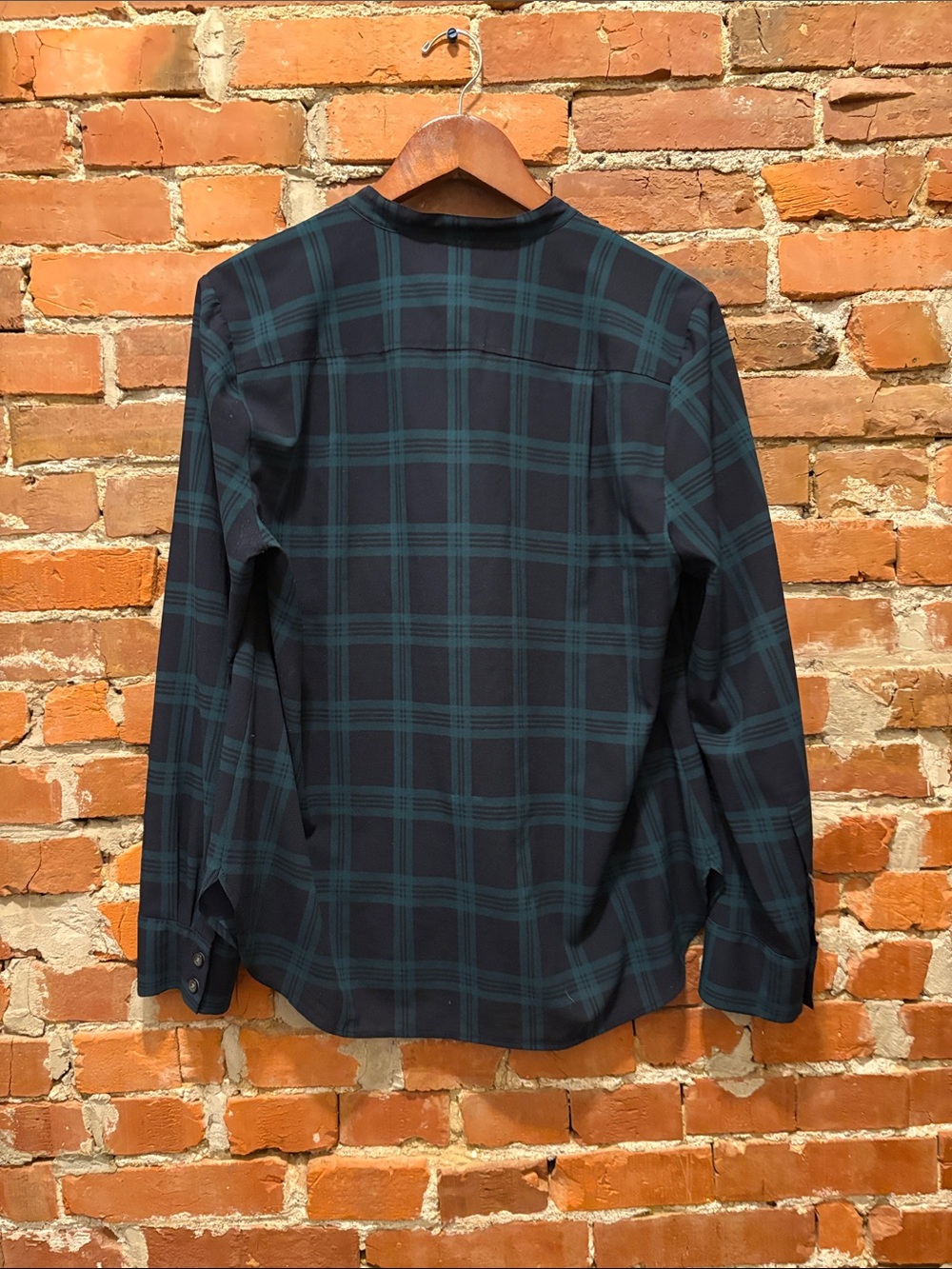 J. Crew Red Long-Sleeve & Navy Plaid Tuxedo Blouses- Two-Pack - Picture 8 of 8
